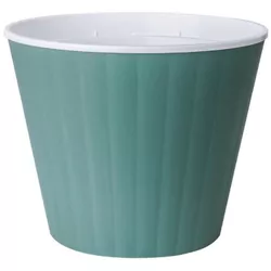 cumpără Ghiveci pentru flori Aleana 114034 Ibis cu fund dublu 15,7x13,0cm, green / white în Chișinău 