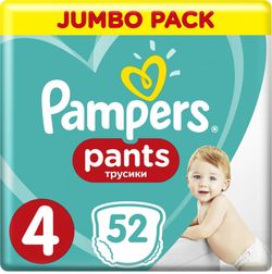 Подгузники-трусики Pampers Pants 4 (9-15 kg) 52 шт