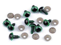Ochi pentru jucării cu dispozitiv de siguranță, Ø10 mm / verde