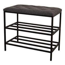 cumpără Raft pentru încălțăminte Nex Home Pantofar 3 nivele Teddy, metal, max.150kg, 80x32x52cm, 54 Gri inchis în Chișinău 