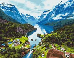 cumpără Tablou pe numere BrushMe BS28730 40x50cm (în cutie) Munții Alpi în Chișinău 