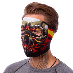 Маска лицевая ветрозащитная MS Red Evil Skull (неопрен, черный) (3836)