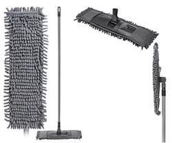 купить Швабра Бытпласт 57602 Econova, duza microfibra de chenilla 42x15cm, maner 120cm в Кишинёве 