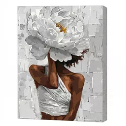 cumpără Tablou pe numere Ideyka KHO8503 40x50cm Eco, Imagine florala cu vopsele metalice în Chișinău 