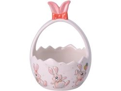 Корзинка "Кролик с шариком" 17cm, розовая, керамика