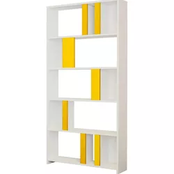 cumpără Raft de birou Trendy Lima, alb, galben 90x180x20cm, raft de carti în Chișinău 