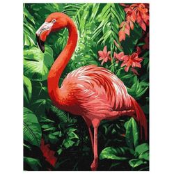 купить Картина по номерам Ideyka (KHO6779) Flamingos in the tropics, 30х40 в Кишинёве 