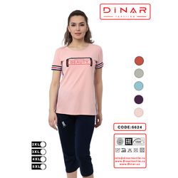 Женская футболка с брюками 3 четверти (2XL-5XL)