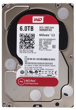 3.5" HDD  6.0TB -SATA-256MB Western Digital "Red (WD60EFAX)", NAS, SMR