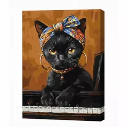 cumpără Tablou pe numere Ideyka KHO6766 30x40cm Eco, Pisica neobisnuita în Chișinău 