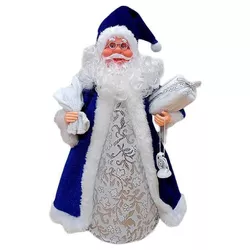 купить Новогодний декор Promstore 56880 Mos Crăciun, 30cm, Blue&Silver musical в Кишинёве 