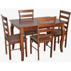 купить Комплект стол и стулья Evelin di Costacurta стол HV-29V Burnish Oak + 4 стула GLORIA Burnish/Ekea12 Dark Brown в Кишинёве 