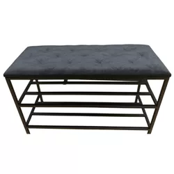 купить Полка для обуви Nex Home Pantofar 3 nivele, metal, max.150kg, 100x32x52cm, 27 Graphite в Кишинёве 
