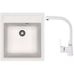 купить Мойка кухонная со смесителем Dr.Gans Nika 470 + SanDonna F 7103 alb в Кишинёве 