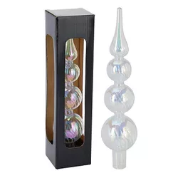 купить Новогодний декор Promstore 12828 Varf de brad din sticla 28cm Margele, nuanta perlata в Кишинёве 