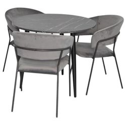 купить Комплект стол и стулья Evelin di Costacurta стол DT 404-6B + 3 стула YTC-097B Dark grey в Кишинёве 
