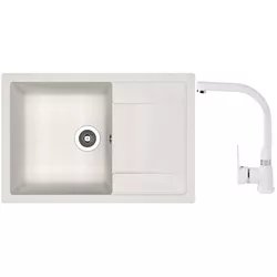 cumpără Chiuvetă bucătărie cu bateria Dr.Gans Techno 760 + SanDonna F 7103 alb în Chișinău 