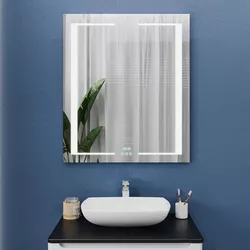 cumpără Oglindă baie Bayro Sirius 600x800 LED 3C touch c подогревом, часами и термометром în Chișinău 