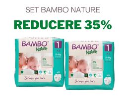 1 Set 2 pachete Scutece Bambo Nature 1  (2-4 kg), 22 buc