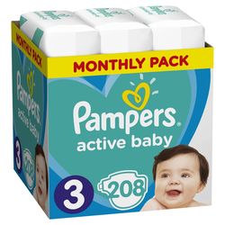 Scutece Pampers Active Baby 3 (6-10 kg) 208 buc