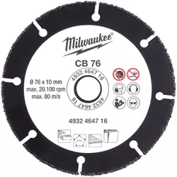 купить Диск отрезной Milwaukee 4932464716 Disc din carbura 76mm, pentru lemn, plastic, gips-carton в Кишинёве 