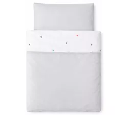 cumpără Lenjerie de pat pentru copii Veres VR 153.1.25 Бело-серая с сердечками (90x110/40x60) (3ед.) în Chișinău 