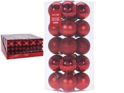Набор шаров 20X40mm, красные в коробке, 3 дизайна