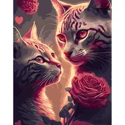 cumpără Tablou pe numere Strateg R 9 /15 (GS899)(48880) Pisici misterioase, 40x50 cm în Chișinău 