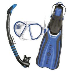 купить Аксессуар для плавания AquaLung Set masca+tub+labe scufundare DUETTO Blue Black L/XL в Кишинёве 