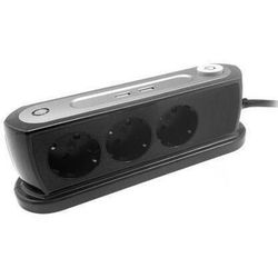 cumpără Filtru electric ORNO ORAE13190GSB 3 prize + 2 USB 2.1A 1.4M NEGRU în Chișinău 