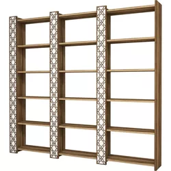 cumpără Raft de birou Trendy Orasul 3, Nuc, Alb 184x170x24cm, raft de carti în Chișinău 