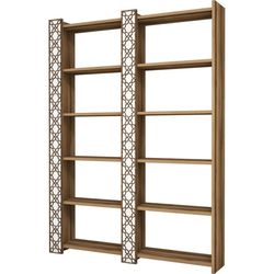 cumpără Raft de birou Trendy Orasul 2, Nuc, Alb 124x170x24cm, raft de carti în Chișinău 