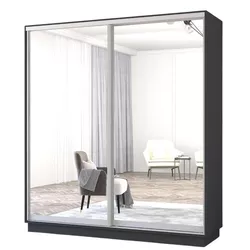 cumpără Dulap Mobildor-Lux Fox uși glisante din oglinzi (200x60x220H cm) Anthracite în Chișinău 