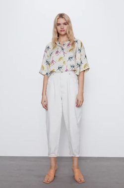 Блуза ZARA Бежевый с принтом 2642/660/250