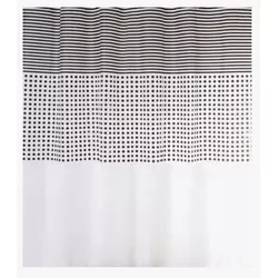 cumpără Perdea de duș Bisk 06849 PEVA MALTA alb/negru 180x200 în Chișinău 