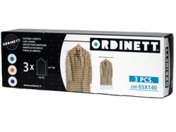 Set huse pentru haine 3buc 65X140cm Ordinett transparent, din polietilena