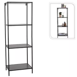 купить Офисный стеллаж H&S 48336 Raft cu 4 polite 45x30x130cm, metal, negru в Кишинёве 