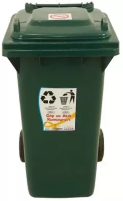 cumpără Coș de gunoi Hydro S Tomberon cu roti si capac 120 L Verde 8001196 în Chișinău 