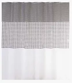 купить Занавеска для ванной Bisk 06849 PEVA MALTA alb/negru 180x200 в Кишинёве 