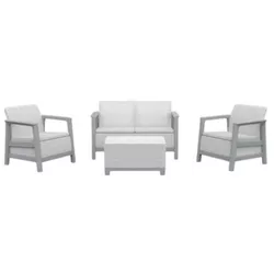 купить Садовая мебель Keter 57960 Set mobilier 4 unitati: masa, 2 fotoli, canapea, gri/gri inchis в Кишинёве 