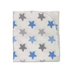Пеленка байковая HB (100x80 cm) Blue/Grey Stars