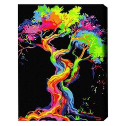 cumpără Tablou pe numere BrushMe BSB0028FC 40x50сm (pânză neagră/fără cutie) Copacul viselor în Chișinău 