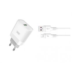 Wall Charger XO, Type-C PD65W/USB-A QC30W fast charger, 65W, CE03A, white