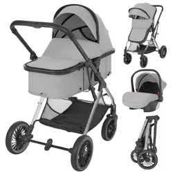 cumpără Сărucior pentru copii Kikka Boo One Grey, transformabil 3in1 (3800171213837) în Chișinău 