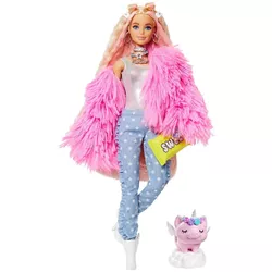cumpără Păpușă Barbie GRN28 Set Extra într-o blăniță roz în Chișinău 