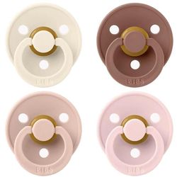 cumpără Suzetă BIBS 120459 Set 4 Colour Latex, tetina rotunda, 6 luni + Ivory/Blush/Woodchuck/Blossom-1204 în Chișinău 