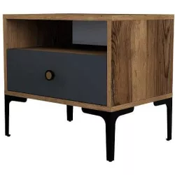 cumpără Noptieră Trendy Lizbon-529, Nuc, Antracit, 56x50x40cm (GTR001516) în Chișinău 