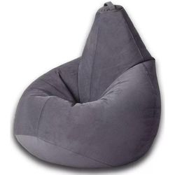 cumpără Fotoliu BeanBag BeanBag BM5847, Кресло Груша из велюра Standart, с двойным чехлом, XL, Темно-серый în Chișinău 