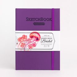Скетчбук Малевичъ для графики и маркеров Bristol Touch, фиолетовый, 180 гм, А5 см, 50л