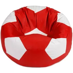 купить Кресло-мешок BeanBag BM6035, Mяч из экокожи Ares, L, красный с белым в Кишинёве 